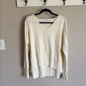Mersea Tourjours Cream V-Neck Sweater, O/S